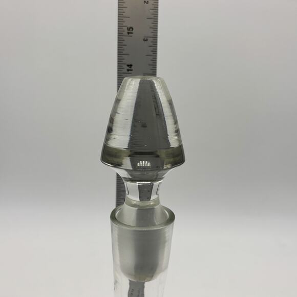 Vtg Nautical Decanter Clear Glass Liquor Wine Bottle Etched Clipper Ship Stopper - Picture 9 of 11